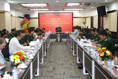 Cục Dân quân tự vệ Bộ Quốc phòng kiểm tra công tác quân sự quốc phòng Tập đoàn công nghiệp Cao su Việt Nam năm 2017