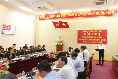 Đảng ủy quân sự tỉnh Bình Thuận: đánh giá kết quả thực hiện Nghị quyết lãnh đạo nhiệm vụ quân sự, quốc phòng năm 2017