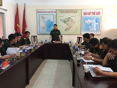 Bộ Tư lệnh Thành phố Hồ Chí Minh kiểm tra  Ban Chỉ huy quân sự quận 3.