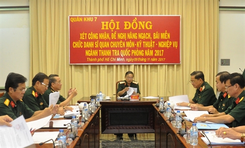 ​Hội đồng xét duyệt chức danh Quân khu 7 xét duyệt, đề nghị bổ nhiệm chức danh sỹ quan chuyên môn – kỹ thuật – nghiệp vụ chuyên ngành Thanh tra Quốc phòng