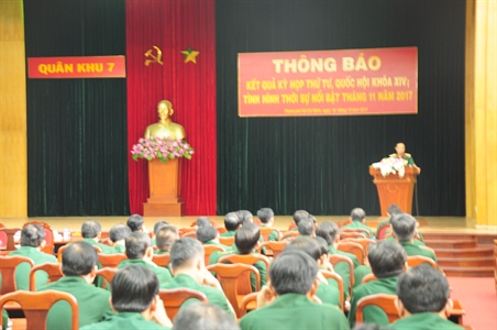 Quân khu 7 thông báo kết quả kỳ họp thứ 4 Quốc hội Khóa XIV