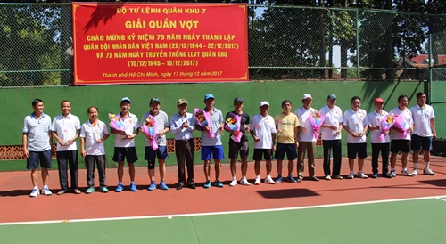 Bộ Tư lệnh Quân khu 7 tổ chức giải quần vợt, cầu lông chào mừng ngày thành lập QĐND Việt Nam