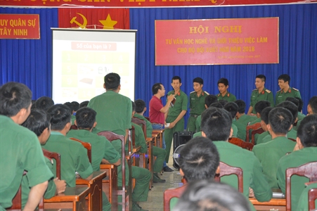 Tỉnh Tây Ninh: Tư vấn nghề cho bộ đội chuẩn bị xuất ngũ