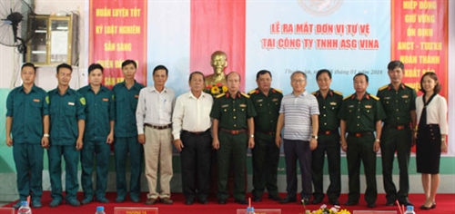 TX.Thuận An, tỉnh Bình Dương: Ra mắt Trung đội Tự vệ Công ty TNHH ASG Vina