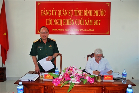 BCHQS Bình Phước hội nghị Đảng ủy cuối năm