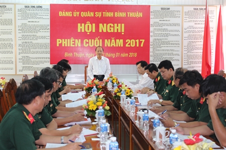 Đảng ủy Quân sự tỉnh Bình Thuận hội nghị phiên cuối năm 2017