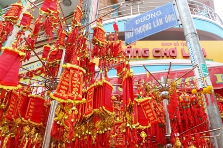 Hàng trang trí Tết rực rỡ khắp phố Hải Thượng Lãn Ông