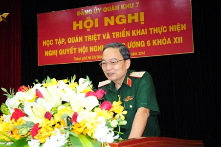 Đảng ủy Quân khu 7 tổ chức học tập, quán triệt Nghị quyết Trung ương 6 khóa XII