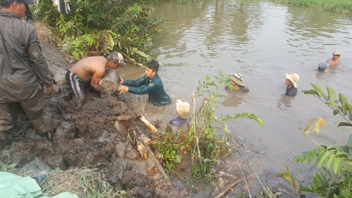 Ban CHQS Phường 28, Quận Bình Thạnh: Giúp dân khắc phục bể bờ bao