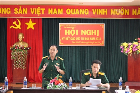 Cụm thi đua II Cục Chính trị Quân khu 7 ký kết giao ước thi đua năm 2018