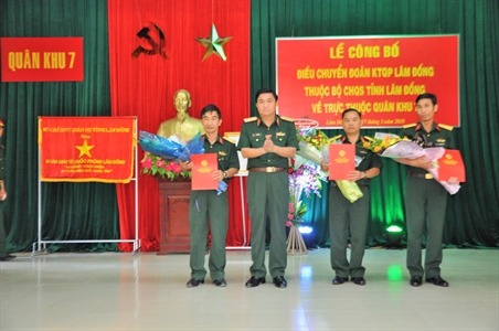 Bộ Quốc phòng điều chuyển Đoàn KTQP Lâm Đồng về trực thuộc Quân khu 7