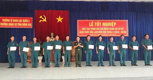 Bộ CHQS tỉnh Đồng Nai bế giảng  lớp đào tạo cán bộ quân sự cơ sở hệ cao đẳng