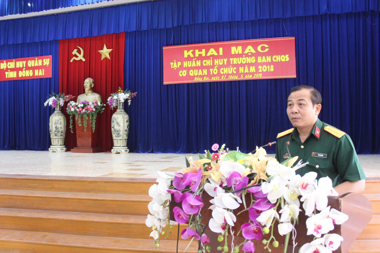 Bộ CHQS tỉnh Đồng Nai: Tập huấn cán bộ chỉ huy trưởng Ban CHQS cơ quan, tổ chức năm 2018
