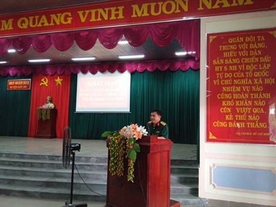 Ban Chỉ huy Quân sự huyện Đất Đỏ (Bà Rịa-Vũng Tàu) huấn luyện dân quân binh chủng đợt 2 năm 2018