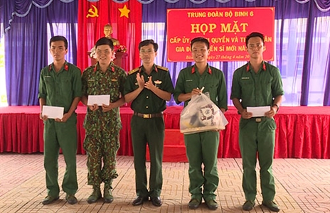 Tỉnh Bình Dương quan tâm chăm lo chiến sĩ mới