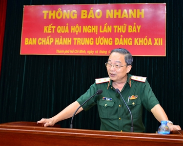 Đảng ủy Quân khu 7: Thông báo nhanh kết quả Hội nghị Trung ương 7, khóa XII