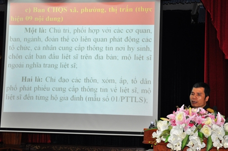 Cục chính trị Quân khu 7 Tập huấn hướng dẫn thực hiện lập bản đồ tìm kiếm, quy tập hài cốt liệt sĩ cho các Tổ giáo viên.