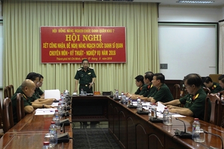 Quân khu 7 tổ chức xét nâng ngạch chức danh sĩ quan chuyên môn - kỹ thuật - nghiệp vụ năm 2018