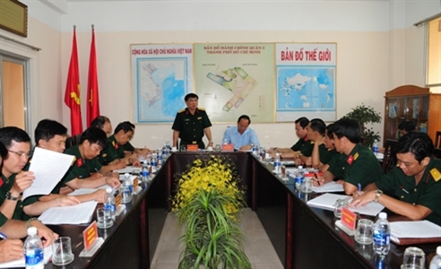 Kiểm tra công tác Đảng, công tác chính trị 
tại Ban Chỉ huy Quân sự Quận 3