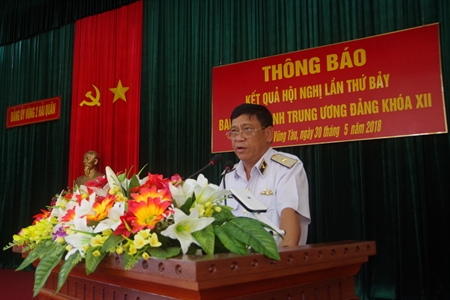 Thường vụ Đảng ủy Vùng 2 Hải quân thông báo nhanh kết quả Hội nghị Trung ương 7