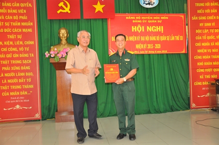 LLVT huyện Hóc Môn, Thành phố Hồ Chí Minh: Cơ bản hoàn thành các chỉ tiêu Đại hội Đảng bộ Quân sự huyện khóa XII nhiệm kỳ 2015 – 2020