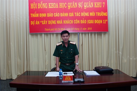 Quân khu 7 thẩm định tác động môi trường dự án “Xây dựng nhà khách Côn Đảo”