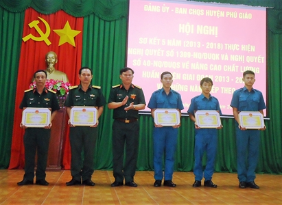 Ban CHQS huyện Phú Giáo, tỉnh Bình Dương: Sơ kết 5 năm thực hiện Nghị quyết số 1309 của Đảng ủy Quân khu