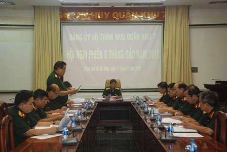 Đảng ủy Bộ Tham mưu Quân khu 7 hội nghị phiên 6 tháng đầu năm 2018