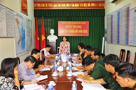 Hội nghị Đảng ủy Quân sự quận Bình Thạnh 6 tháng đầu năm 2018