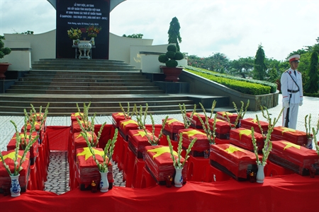 Long An: Truy điệu và an táng hài cốt liệt sĩ