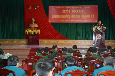 Bộ CHQS tỉnh  BR-VT: Sơ kết nhiệm vụ quân sự - quốc phòng 9 tháng năm 2018