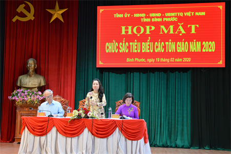 Tỉnh Bình Phước họp mặt chức sắc tôn giáo