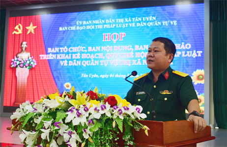 Thị xã Tân Uyên, tỉnh Bình Dương: Triển khai kế hoạch Hội thi pháp luật Dân quân tự vệ năm 2021