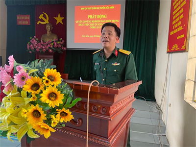Ban Chỉ huy Quân sự huyện Hóc Môn phát động quyên góp ủng hộ đồng bào miền Trung khắc phục thiên tai, lũ lụt