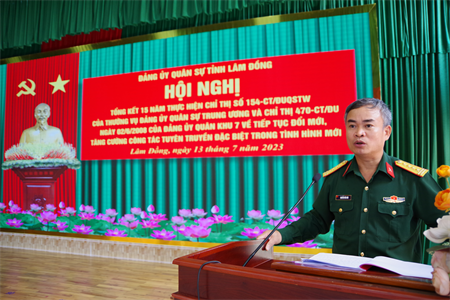 Bộ CHQS tỉnh Lâm Đồng hoàn thành tốt công tác tuyên truyền đặc biệt trong tình hình mới