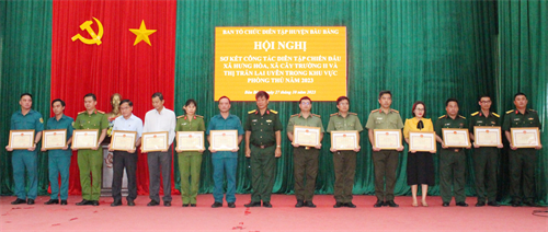 Huyện Bàu Bàng, tỉnh Bình Dương sơ kết diễn tập chiến đấu năm 2023