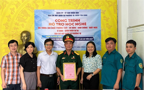 Hỗ trợ đào tạo nghề, giải quyết việc làm cho thanh niên hoàn thành nghĩa vụ quân sự, dân quân