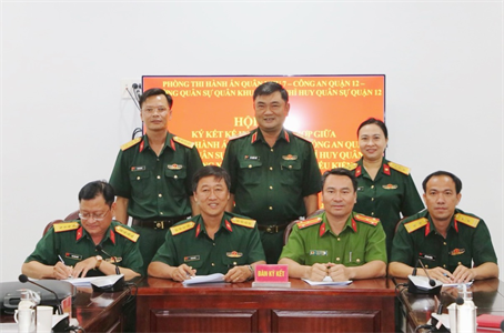 Phòng Thi hành án Quân khu 7 kí kết phối hợp hoạt động với các đơn vị trên địa bàn