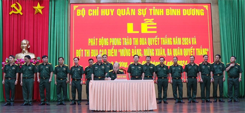 Bộ CHQS tỉnh Bình Dương phát động Phong trào Thi đua Quyết thắng năm 2024