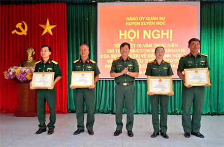 Đảng ủy - Ban CHQS huyện Xuyên Mộc tổng kết 10 năm thực hiện Chỉ thị số 05 của Bộ Chính trị