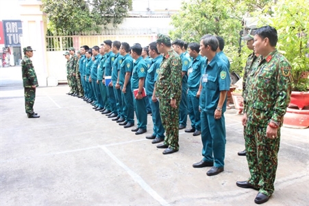 Ban CHQS Quận Gò Vấp luyện tập chuyển trạng thái sẵn sàng chiến đấu