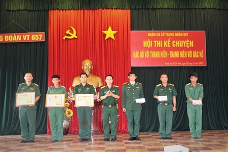 Hội thi kể chuyện "Bác Hồ với thanh niên, thanh niên với Bác Hồ" tại Trung đoàn 657
