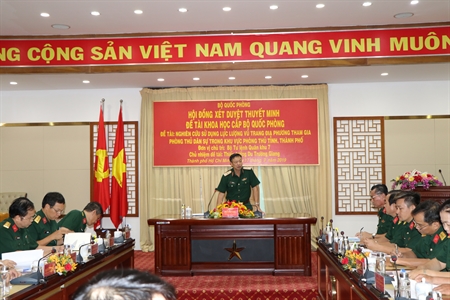 Bộ Quốc phòng kiểm tra công tác khoa học quân sự Quân khu 7 và xét duyệt đề tài khoa học cấp Bộ Quốc phòng