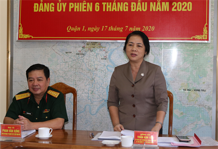 Ban CHQS Quận 1 hội nghị Đảng ủy phiên 6 tháng đầu năm 2020