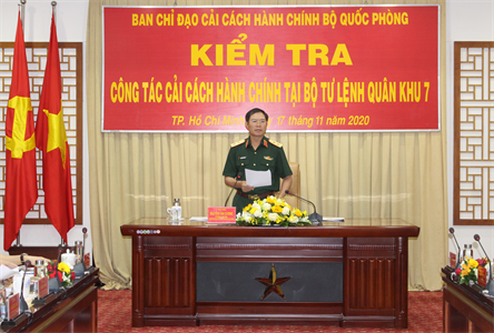 Bộ Quốc phòng kiểm tra công tác cải cách hành chính tại Quân khu 7