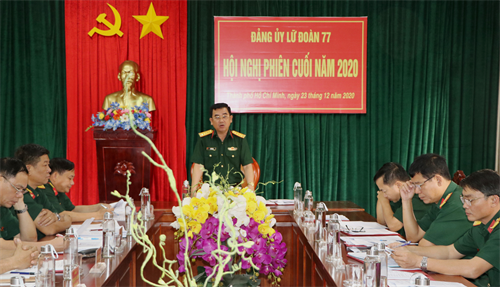 Đảng ủy Lữ đoàn 77 hội nghị phiên cuối năm 2020