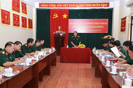Đoàn kiểm tra 1339 Ban Thường vụ Đảng ủy Quân khu kiểm tra Đảng ủy Tòa án Quân sự Quân khu