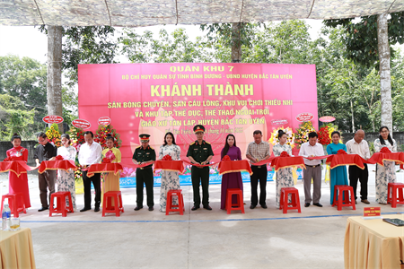 Bộ CHQS tỉnh Bình Dương khánh thành công trình thể dục thể thao tặng Giáo xứ Tân Lập