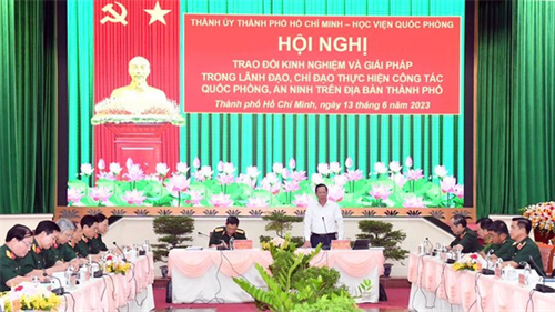 Hội nghị trao đổi kinh nghiệm thực hiện công tác quốc phòng, an ninh trên địa bàn TP Hồ Chí Minh
