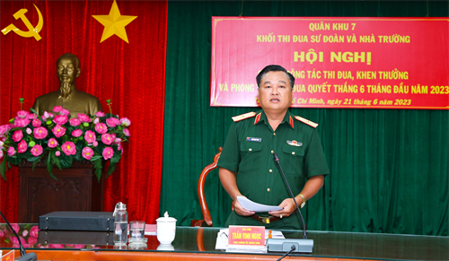 Khối thi đua Sư đoàn và Nhà trường Quân khu 7 tổ chức sơ kết công tác thi đua khen thưởng